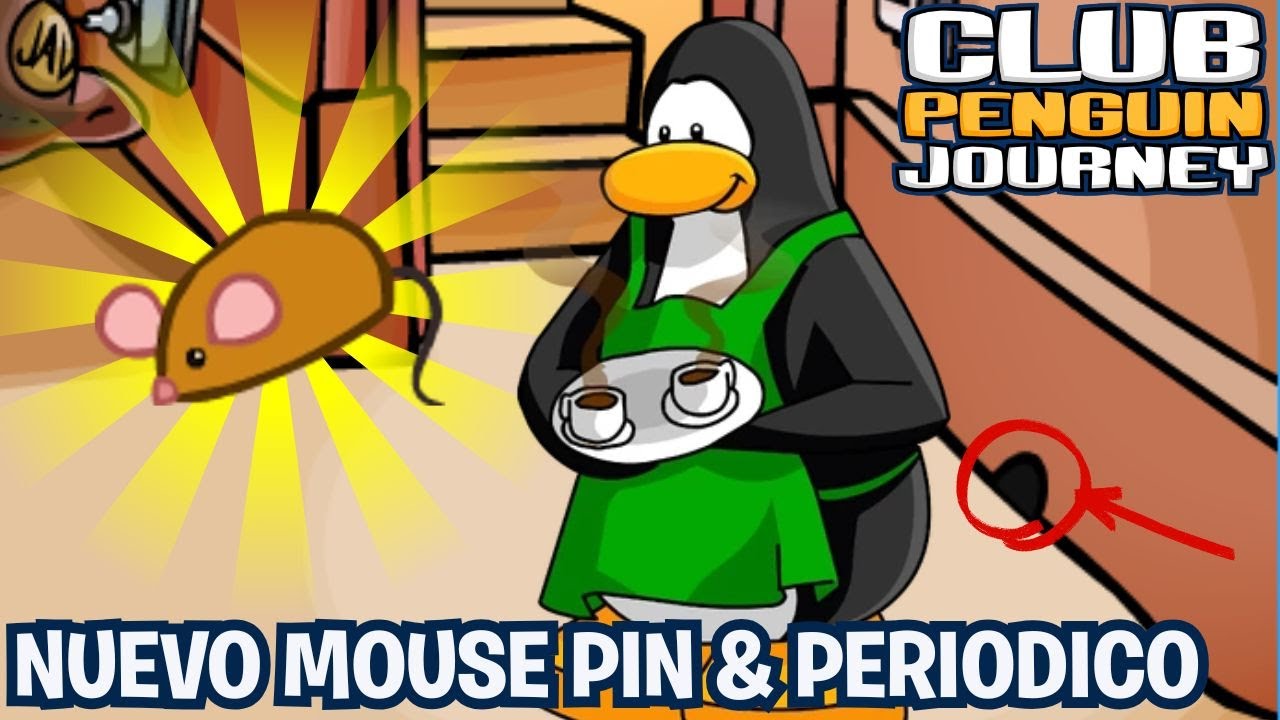 NUEVO MOUSE PIN & PERIODICO #74 | CLUB PENGUIN JOURNEY