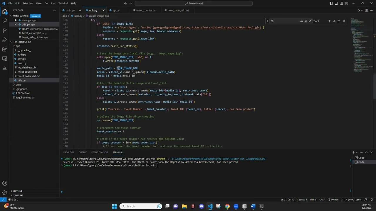 X (Twitter) Post Bot with Images using Python (+Tweepy)