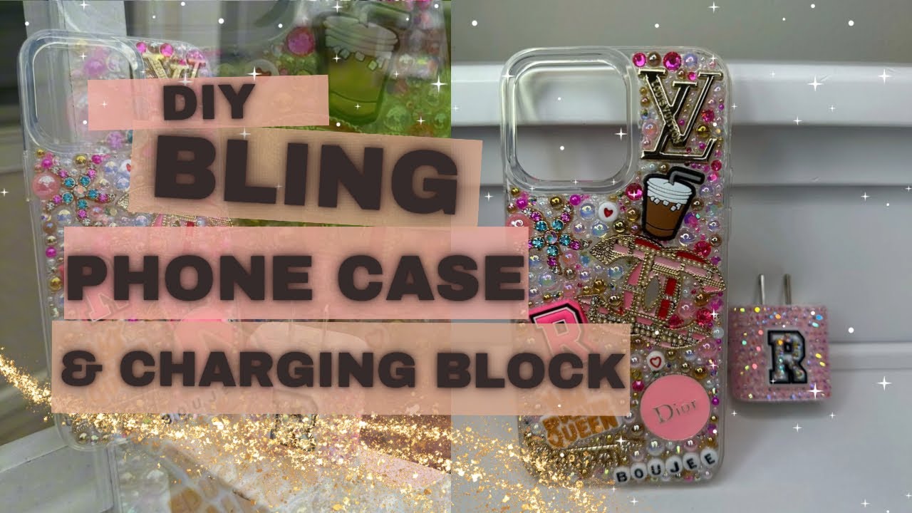 DIY BLING PHONE CASE & CHARGING BLOCK ✨💕✨ | FULL TUTORIAL 💎