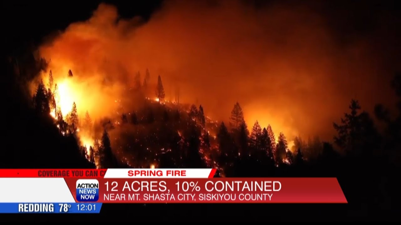 Evacuation warning in place for the Spring Fire burning near the City of Mount Shasta