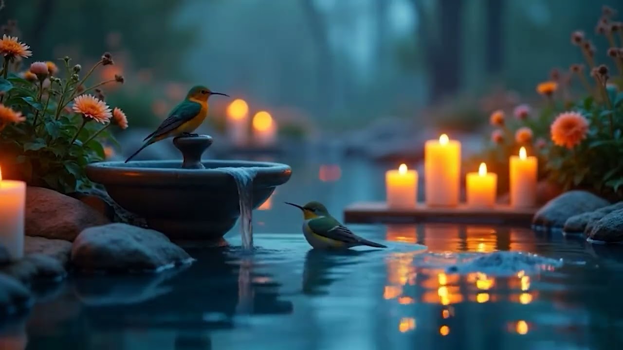 Trouble Sleeping? Relax with Bird Sounds & Water Fountain 😴 Deep Sleep in Minutes