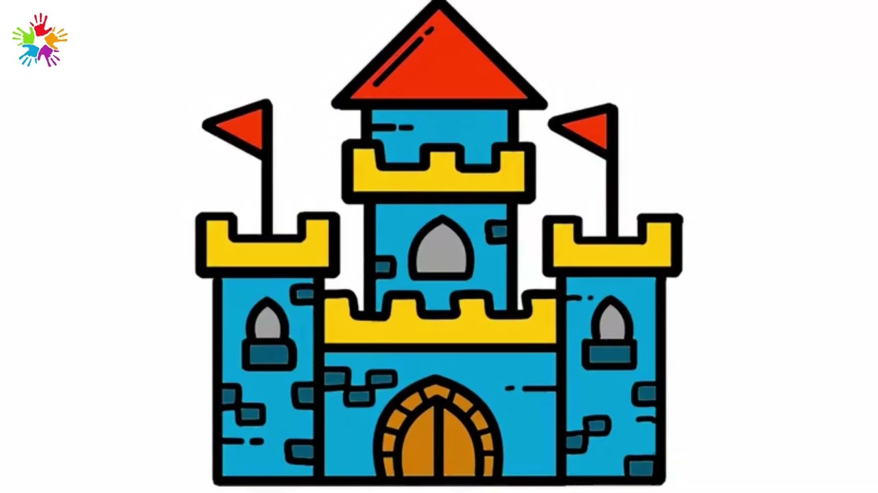 How to Draw a Magic Castle 🏰 | Easy Drawing and Coloring for Kids |Step by Step.Drawingmagickid_208.