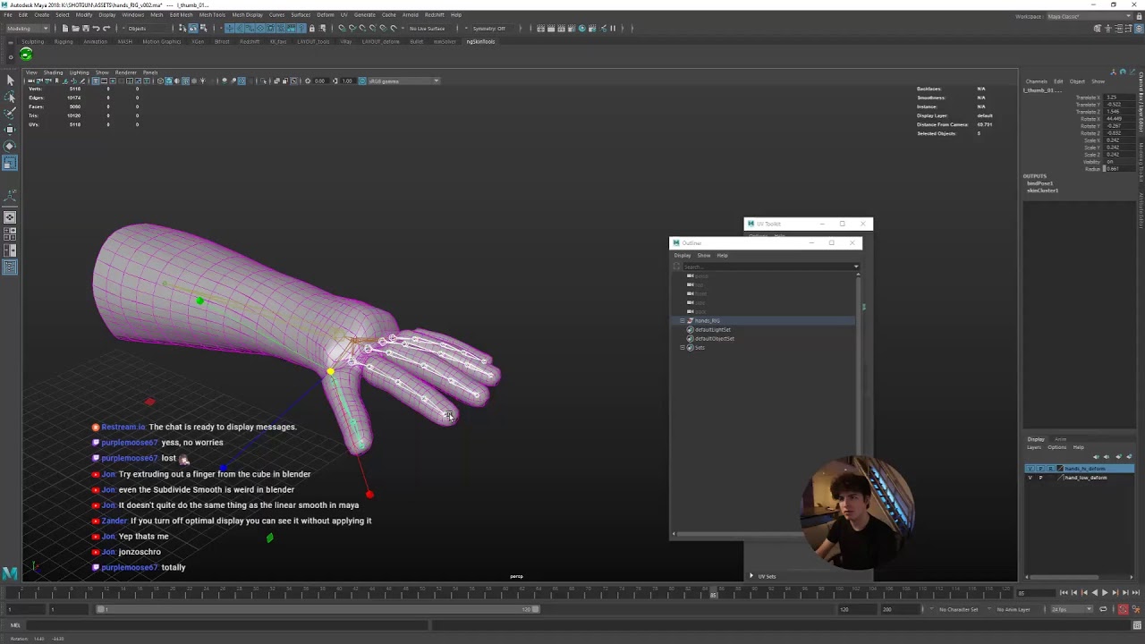 SYNTHEYES - MAYA LIVE: Hand Rotomation Part 1
