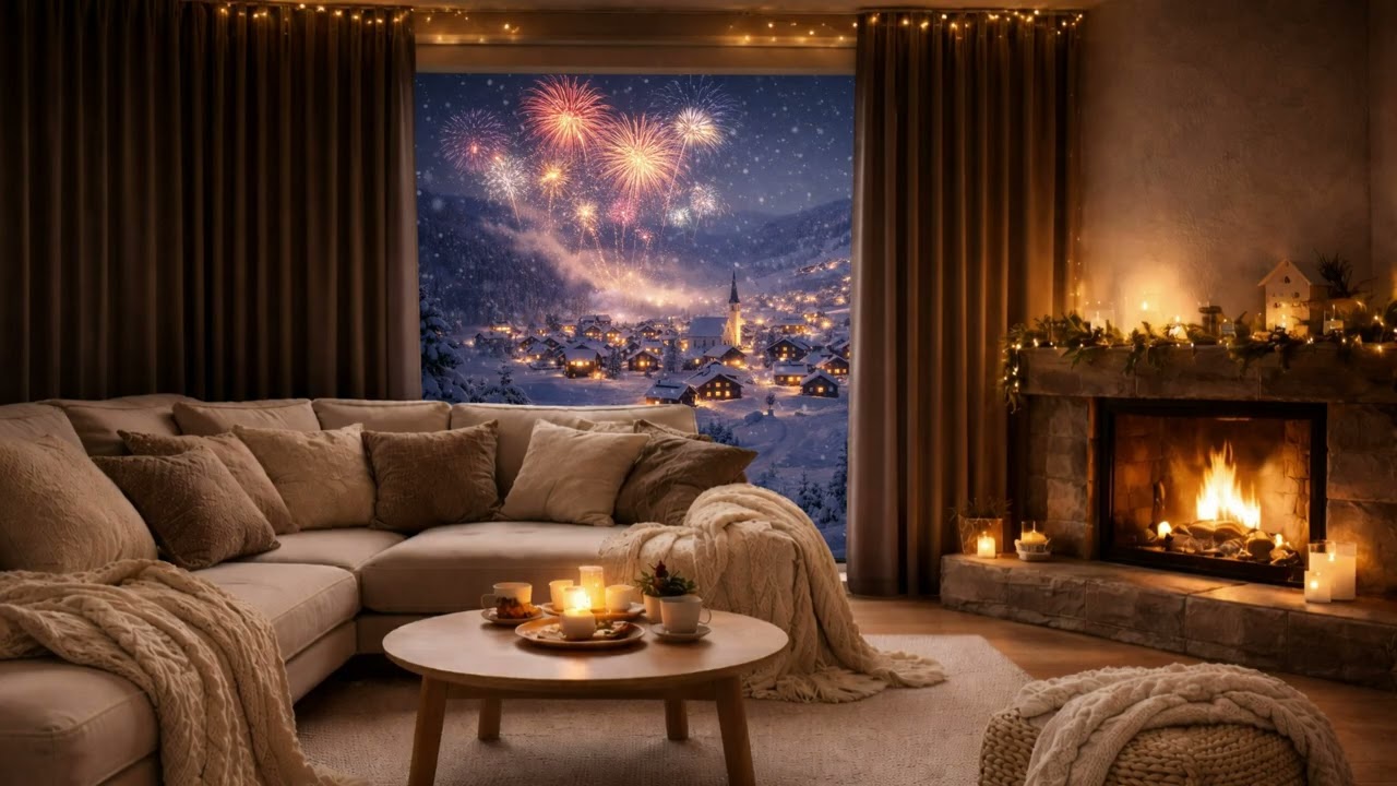 Winter Night Fireplace Lo-Fi 🔥❄️ | 80 BPM Cozy Study / Sleep Beats