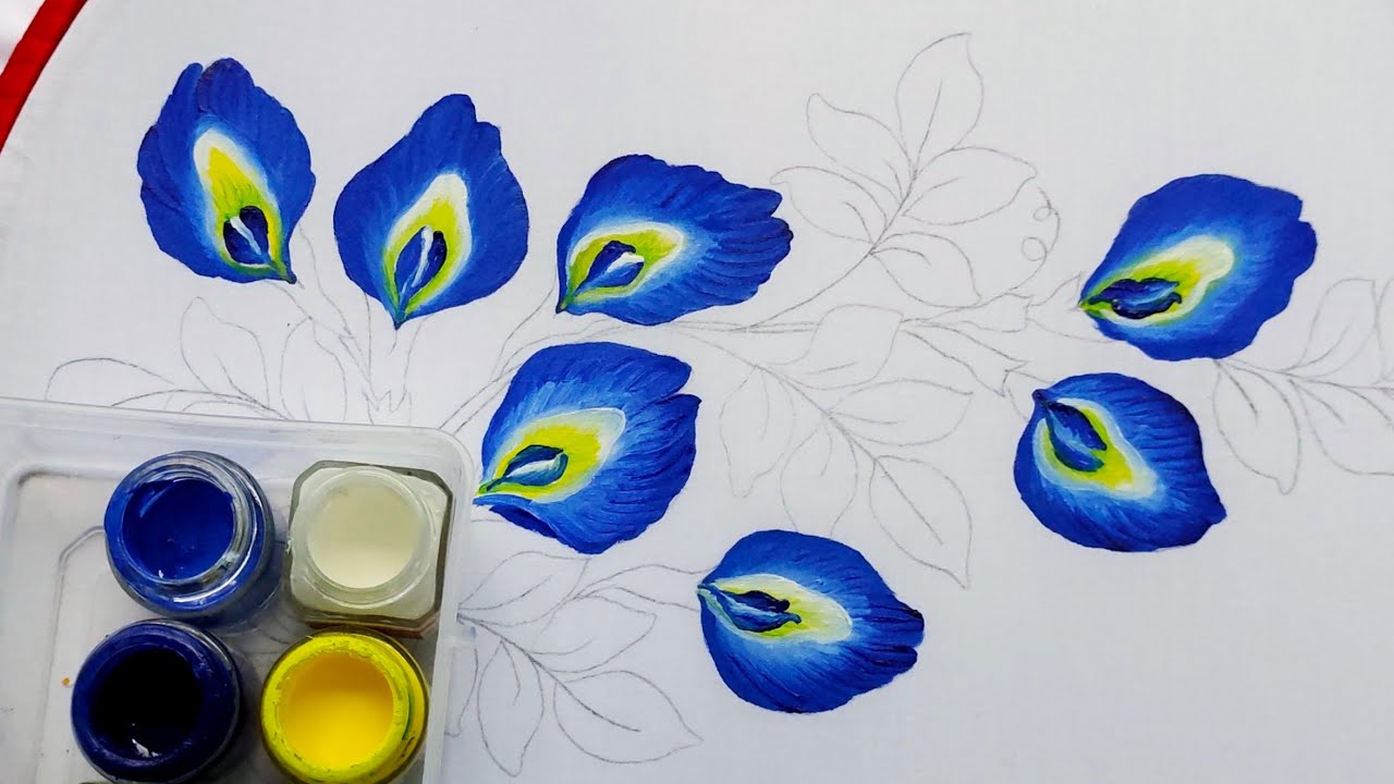 Unveiling the Secrets of Aprajita Flower Painting on Fabric | #art #fabric #painting  #youtube