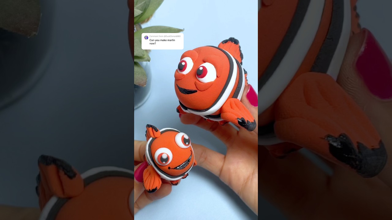 Марлин из «В поисках Немо» — урок по лепке из глины 🐟💙 