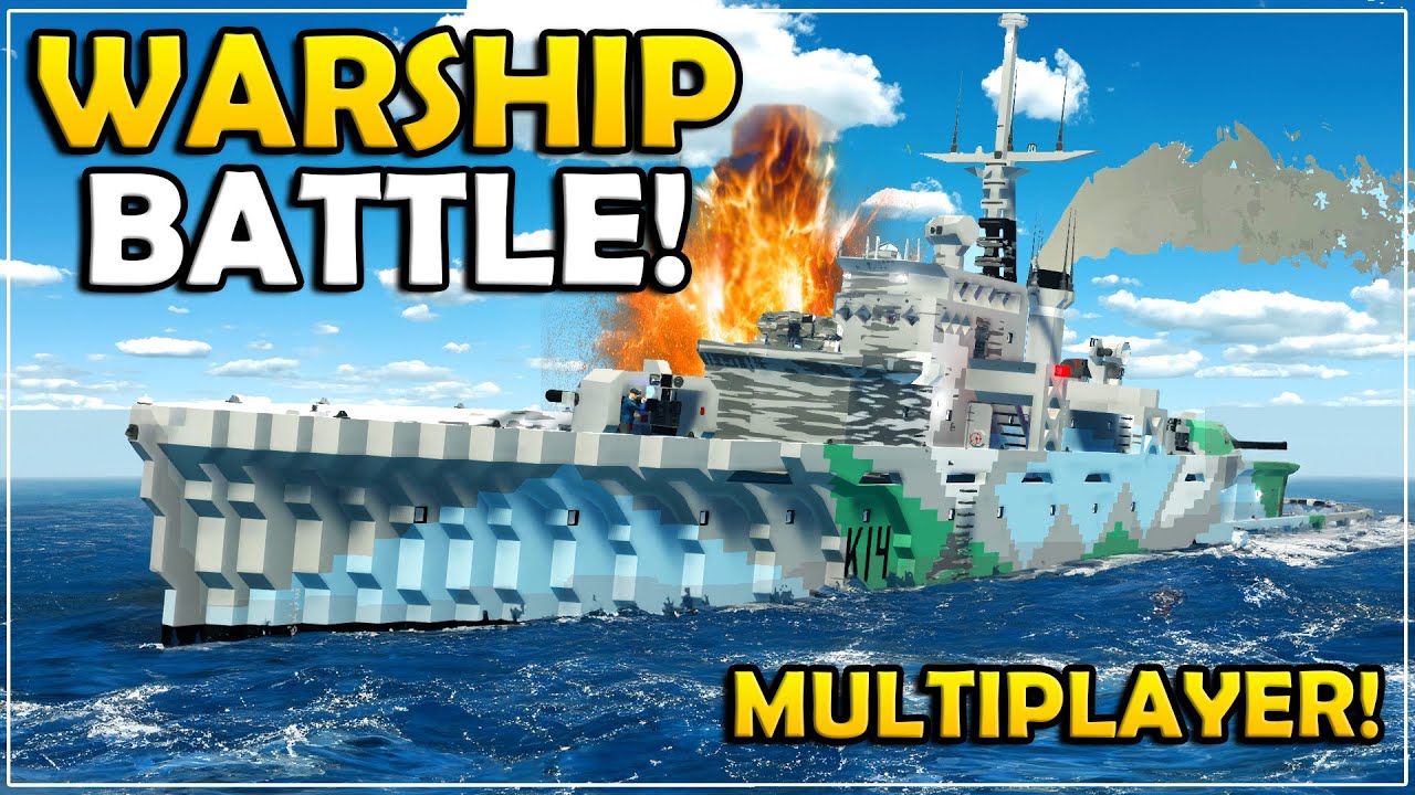 HUGE WARSHIP BATTLE WITH INSANE MISSILES In Stormworks Multiplayer!