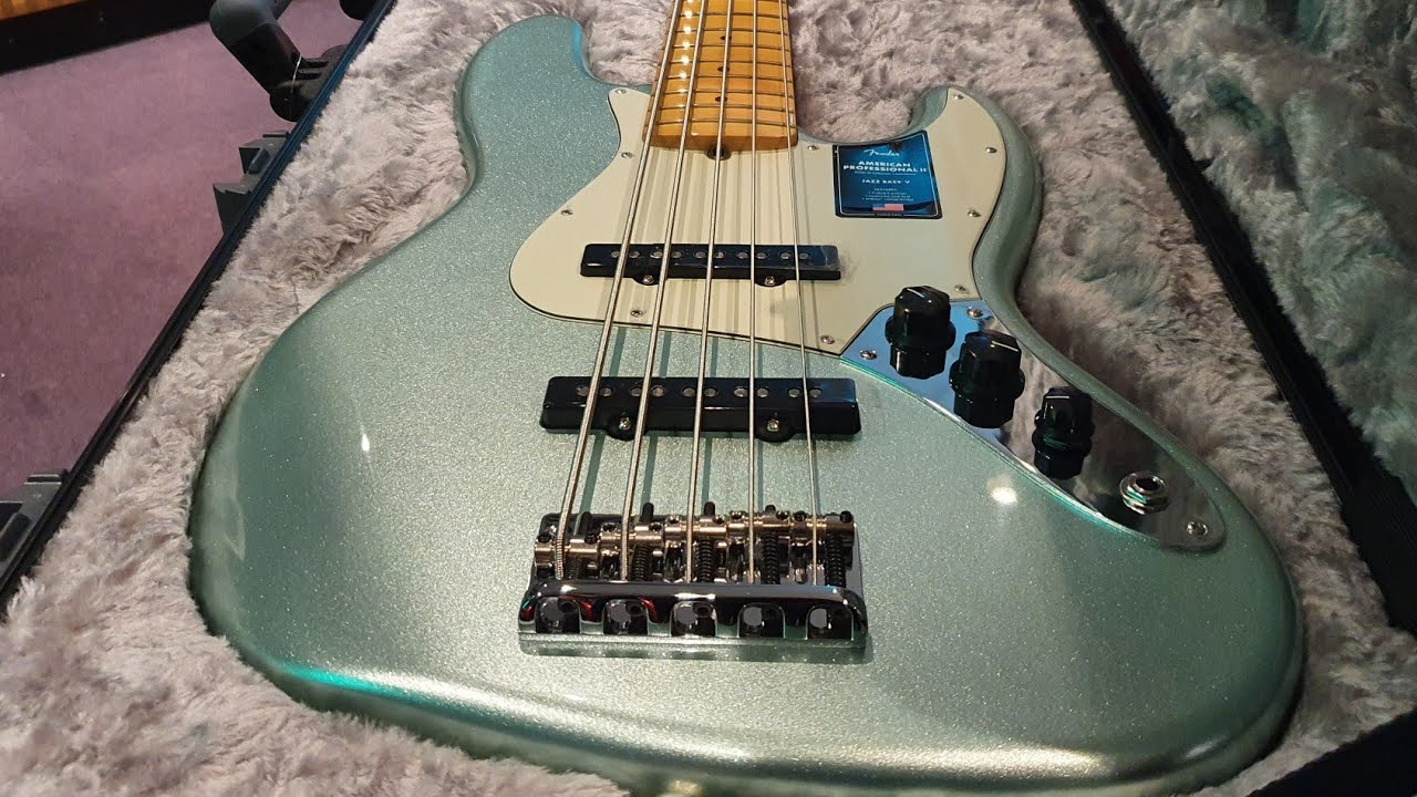 Fender American Professional II Jazz Bass V Mystic Surf Green