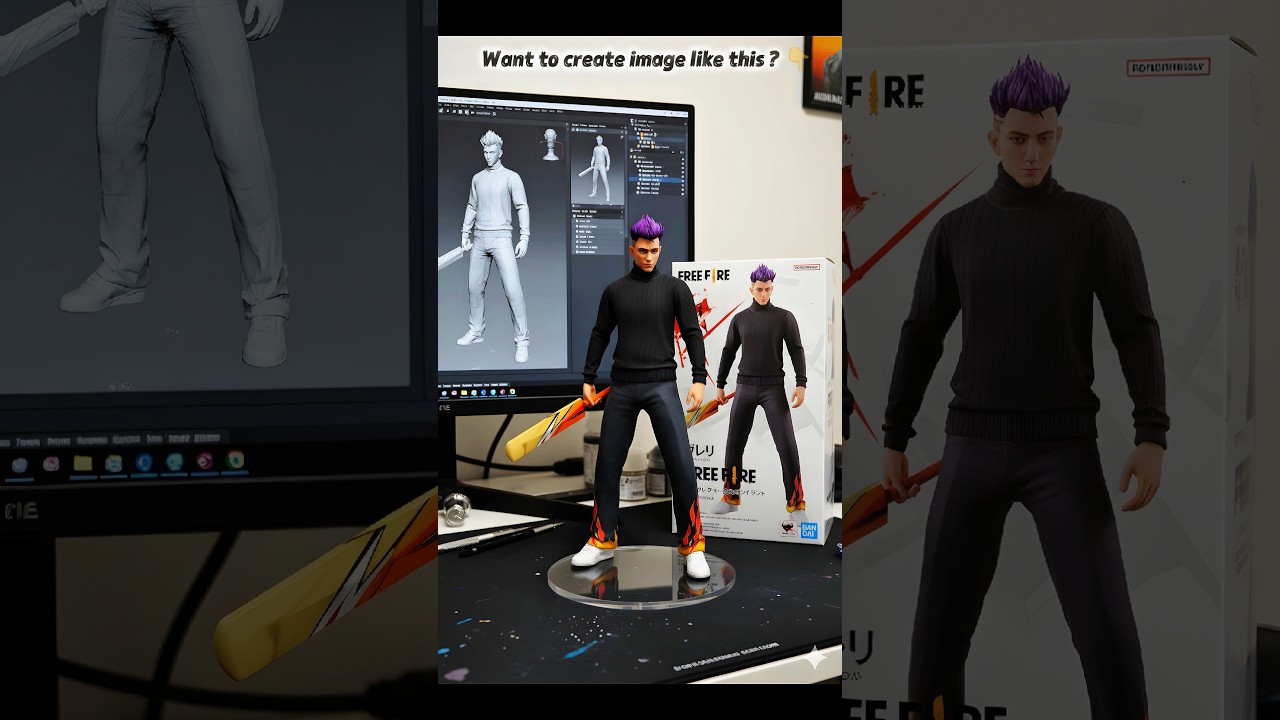 Free Fire new trending 3D photo editing 🔥 free fire new viral editing short #3dphotoediting #ai #ff