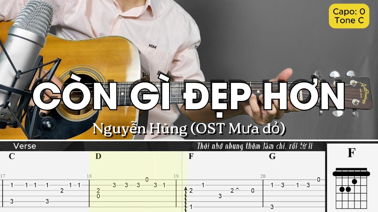CÒN GÌ ĐẸP HƠN (OST Mưa đỏ) | Nguyễn Hùng | Fingerstyle Guitar | TAB + Lyrics + Chord