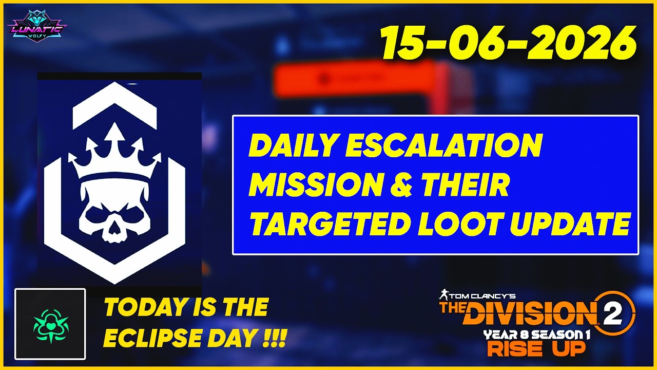 Daily Escalation Targeted Loot & Vendor Quick Update - 15 June 2026 | Division 2