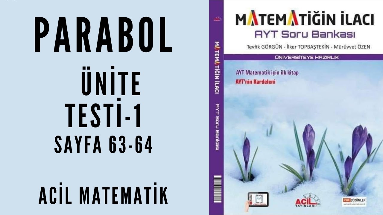 MATEMATİĞİN İLACI AYT SORU BANKASI (Parabol Ünite Testi-1)