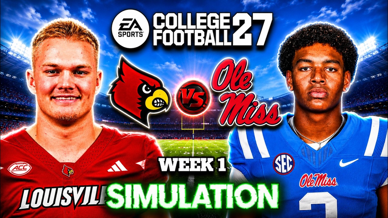 LOUISVILLE против OLE MISS &ndash; Неделя 1 | Симуляция College Football 27