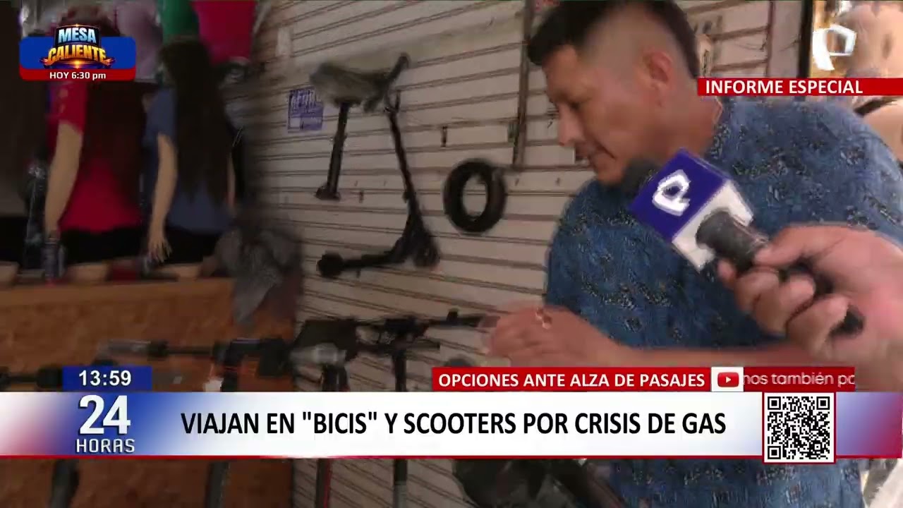 Viajan en bicicletas y scooters ante crisis de gas y alza de combustibles