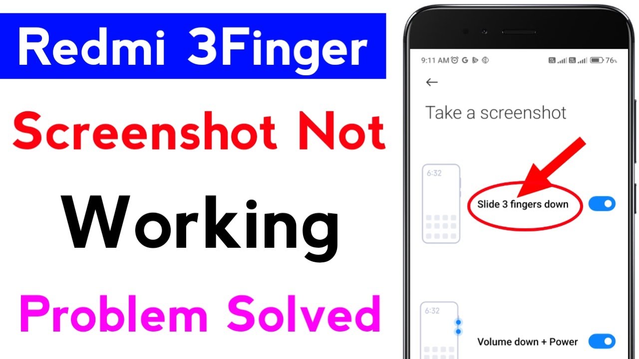 redmi mobile 3 finger screenshot not working problem solved | three finger screenshot problem
