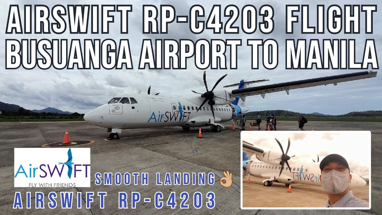 Fly on AirSwift RP-C4203 from Busuanga Airtport to NAIA Terminal 4 | Smooth Landing 👌🏼