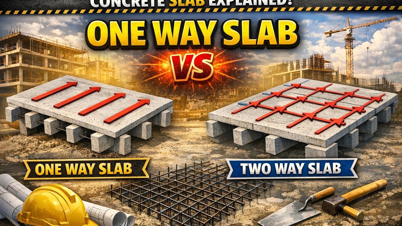 شرح كونكريت one way slab 3