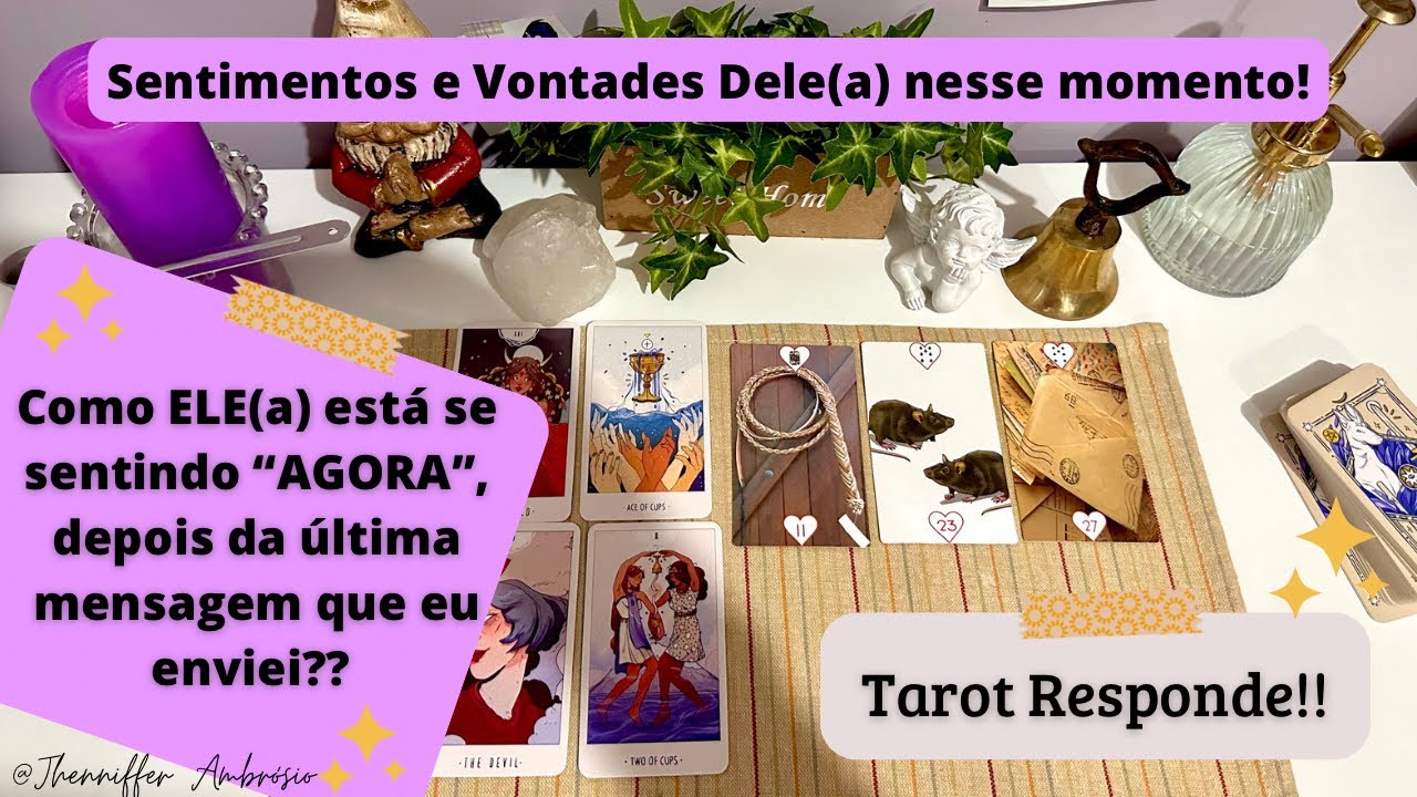 Como ELE(a) se sente AGORA, depois da ultima mensagem que eu enviei? Sentimentos e vontades atuais!!