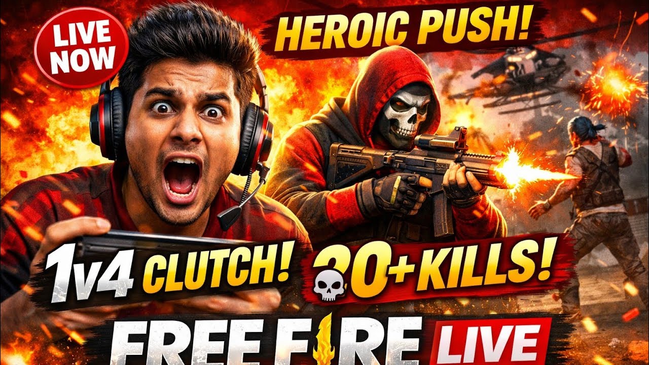 🔴 FREE FIRE LIVE 🔥 Rank Push to Heroic | Custom Room