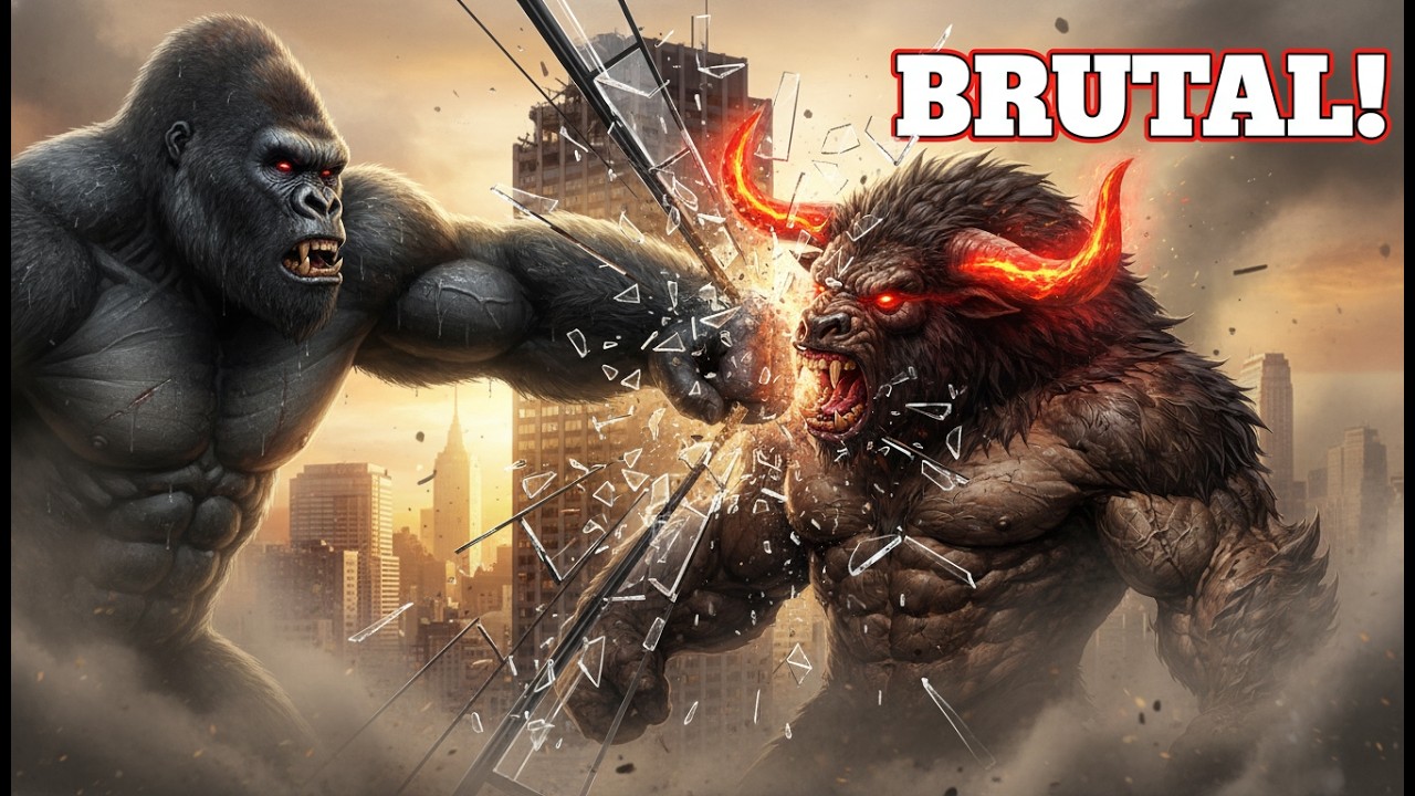 Godzilla & King Kong vs Giant Bull | Monster Realm Full Fight