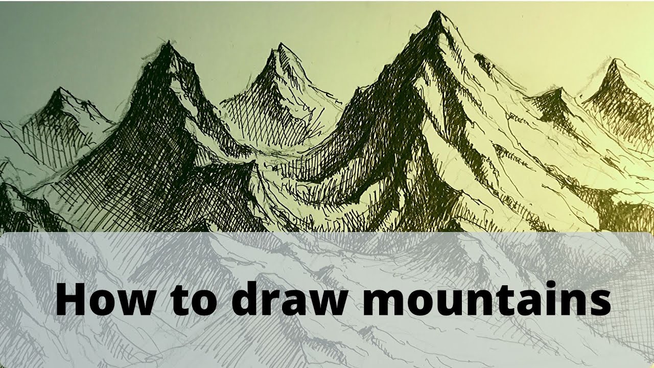 How to draw realistic mountains | Pen and Ink Tutorial