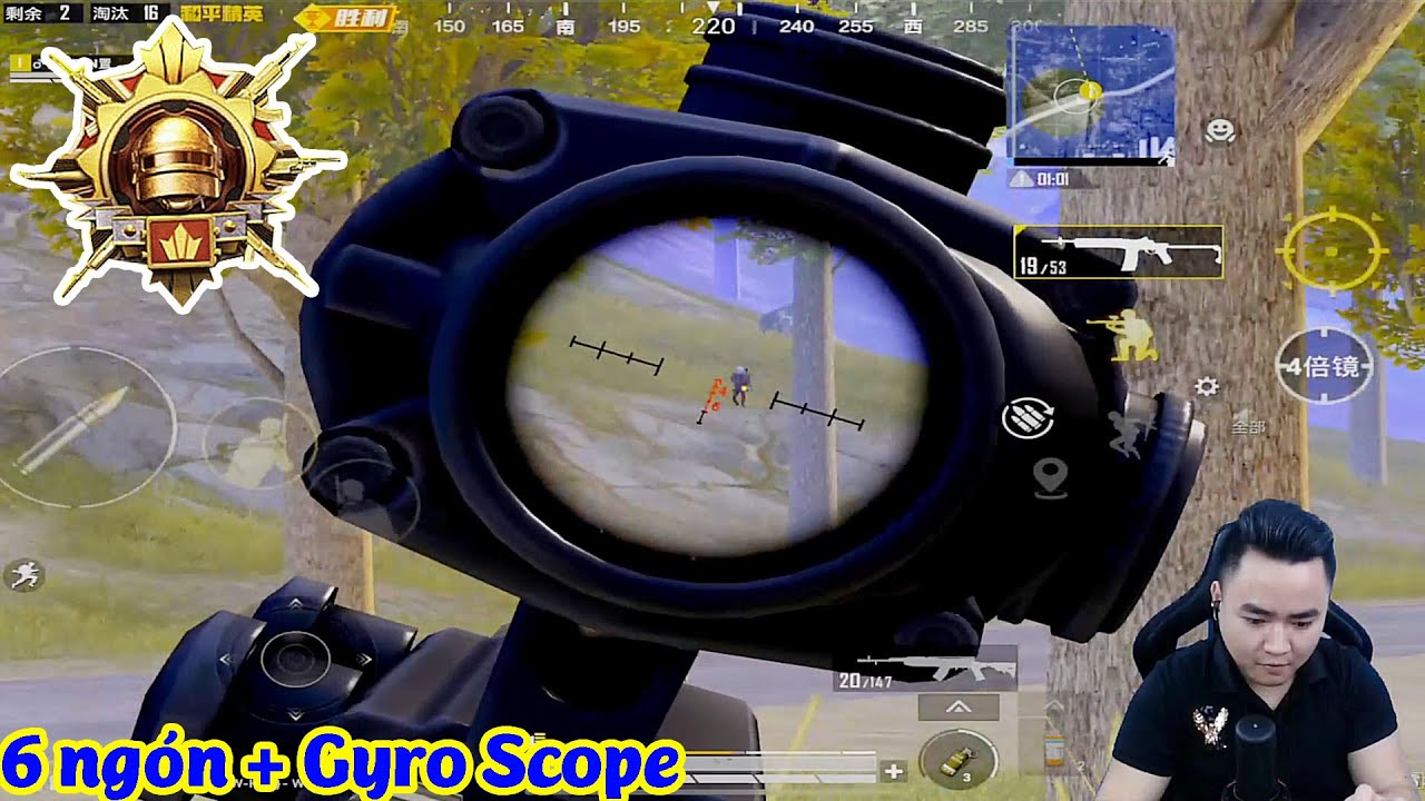 H&agrave; Bin cầm SKS đi săn g&acirc;y hoang mang cho team bạn | PUBG Mobile | 6 ng&oacute;n + Gyro Scope