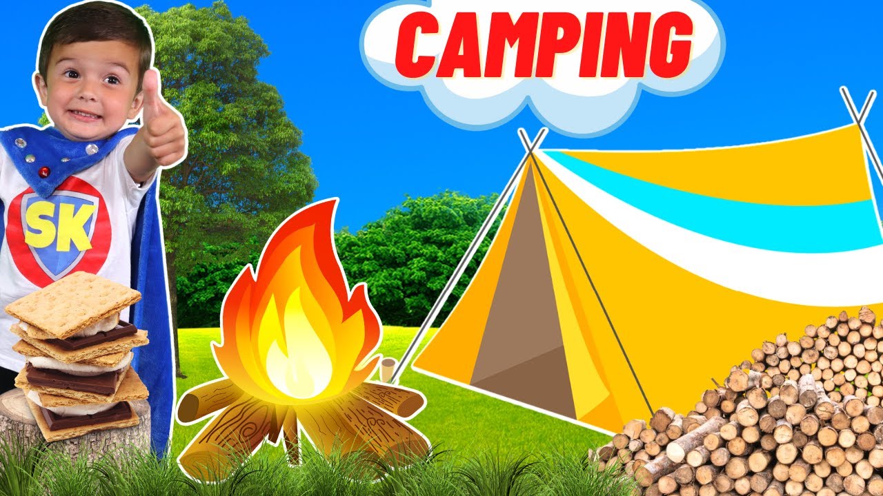 Camping for Kids | Smores & Marshmallows | Explore a Camp Site | Make a Camp Fire | Fun Camping Trip
