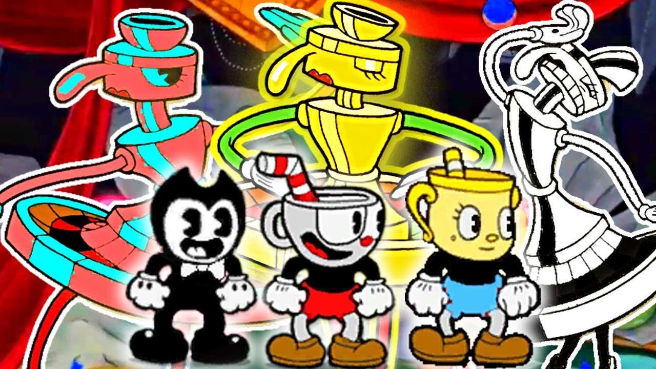 Cuphead Team VS Pirouletta Casino Boss Team Co-op Fight
