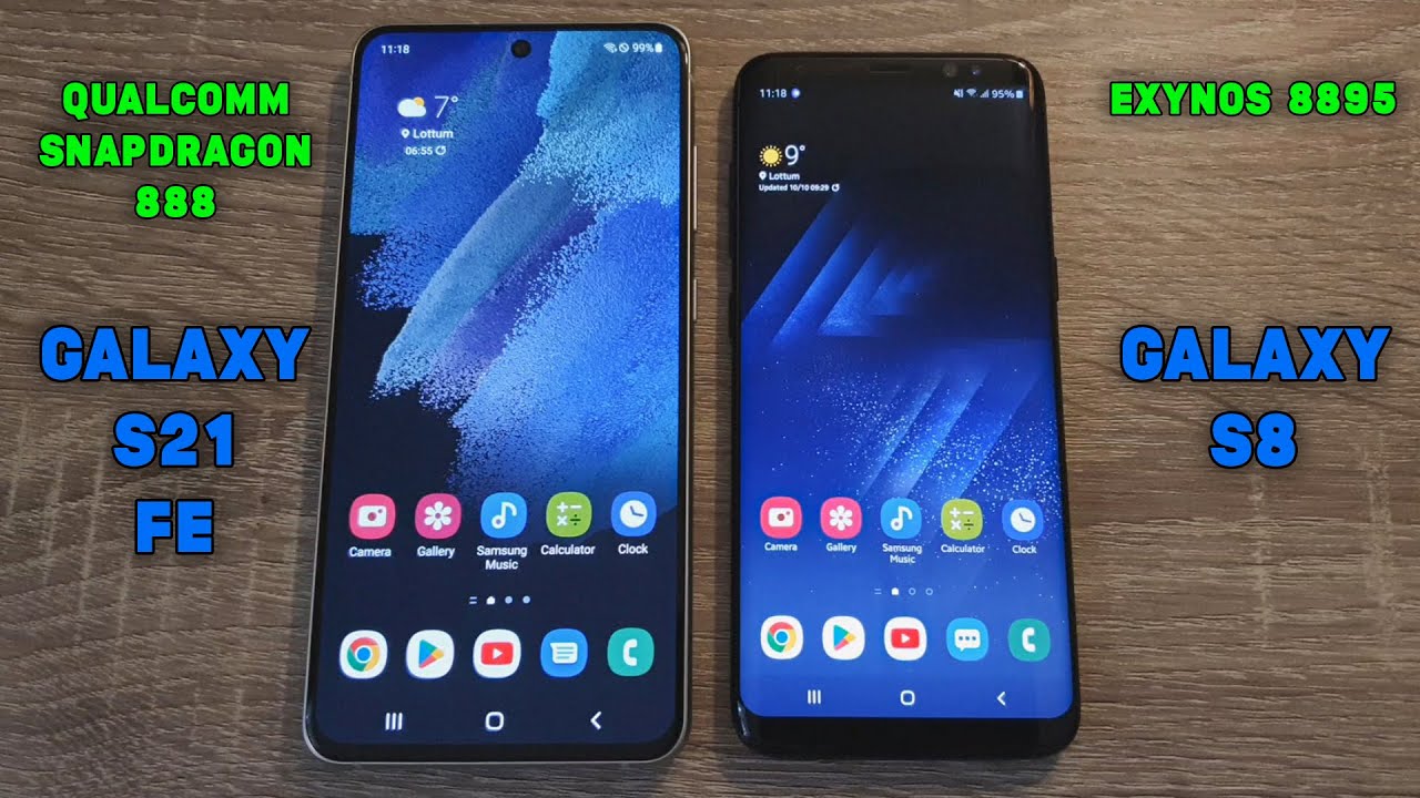 Samsung Galaxy S21 FE (Snapdragon 888) vs Samsung Galaxy S8 (Exynos 8895) - Speed Test