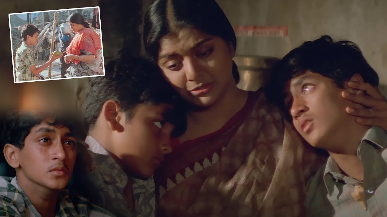 Chatrapathi Movie Prabhas Childhood Mother Sentimental Scene || Bhanupriya || Manoj || Matinee Show