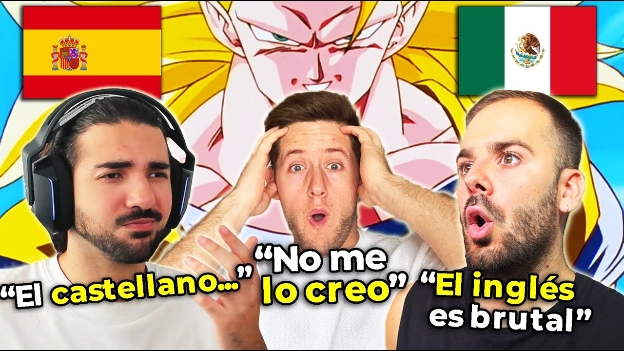 3 ESPAÑOLES REACCIONAN A LOS MEJORES DOBLAJES DE GOKU SSJ3 *EL MEJOR GRITO* - NoMeDuchoGT