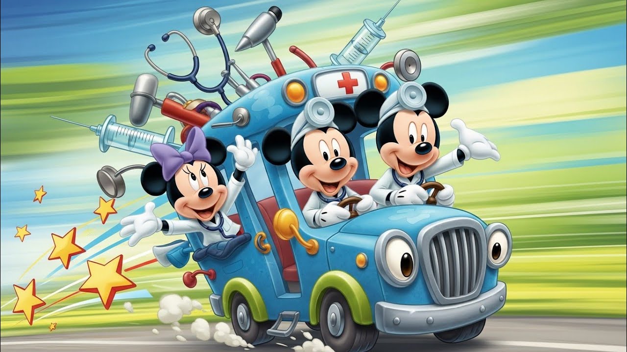 Mickey & Minnie Mouse Doctor Bus Crazy Adventure! 🏥🚌✨