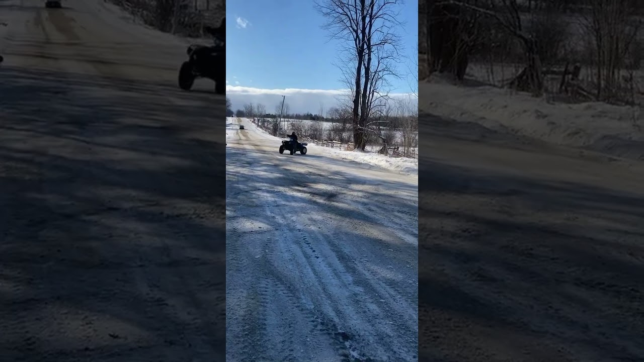 Right into the ditch🤣 #quad #atv #drift #drifting #winter #shorts #fun #ditch #viral #polaris #600