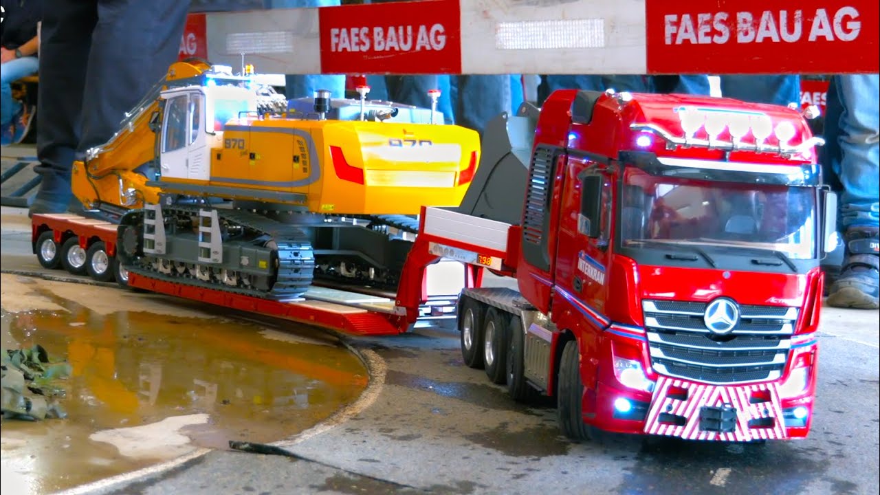 MEGA RC CONSTRUCTION MACHINES IN ACTION, ANBAGGERN SCHWEIZ, LIEBHERR KABOLITE, LESU ACTROS SLT