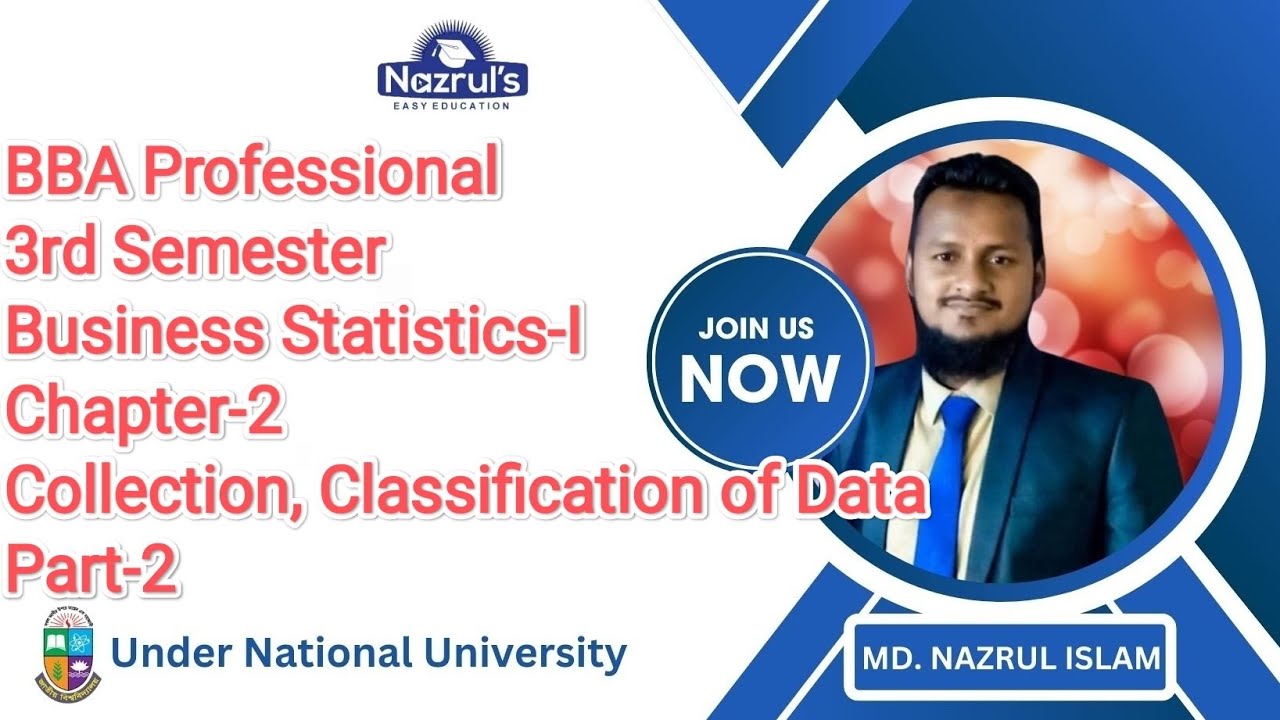 BBA Professional-3rd Semester-Business Statistics-I:Collection & Classification of Data:Part-2