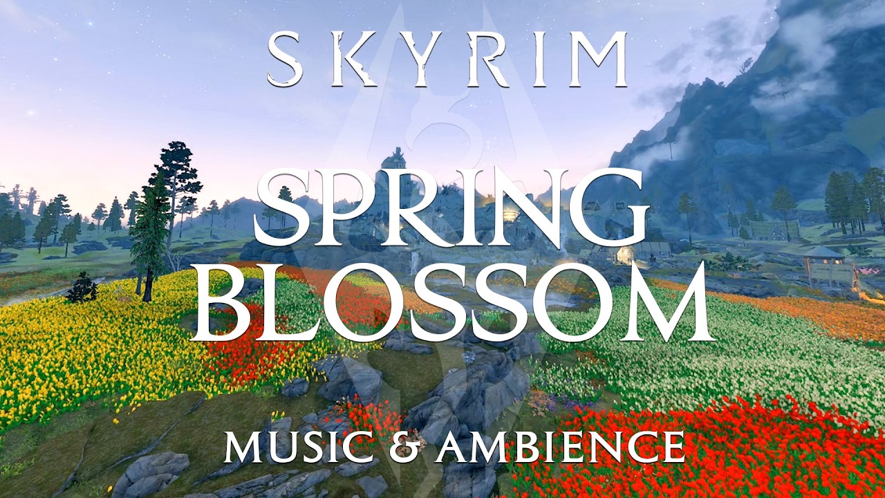 Blooming Fields in Skyrim | Elder Scrolls Relaxing Music & A Relaxing Skyrim Gameplay