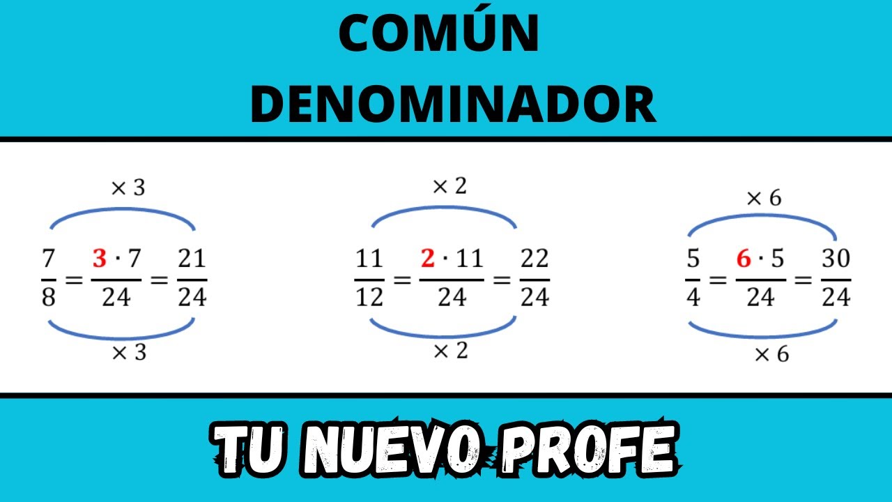 ¿Cómo calcular el común denominador de varias fracciones? (3/3)