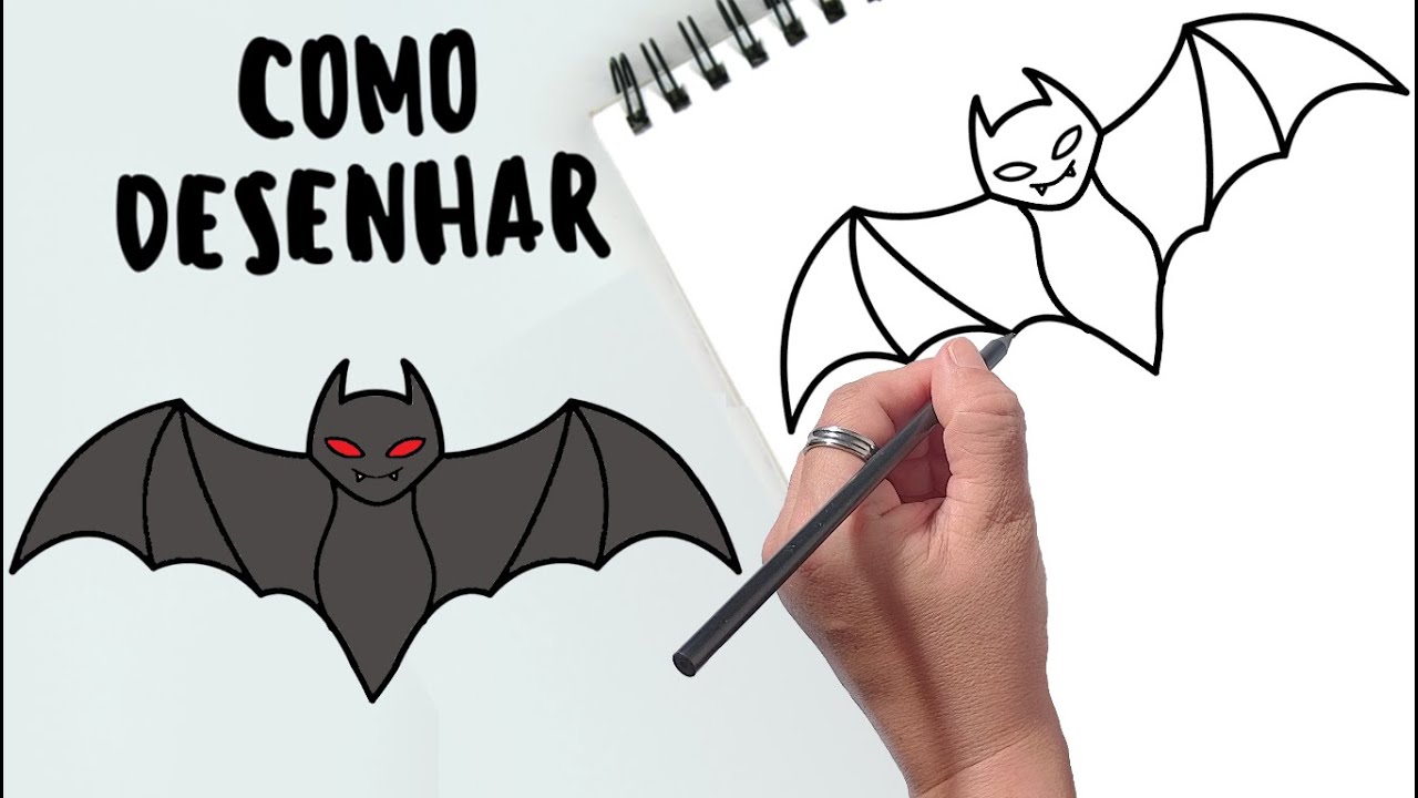Como Desenhar um MORCEGO de Halloween - How to Draw Bat from HALLOWEEN