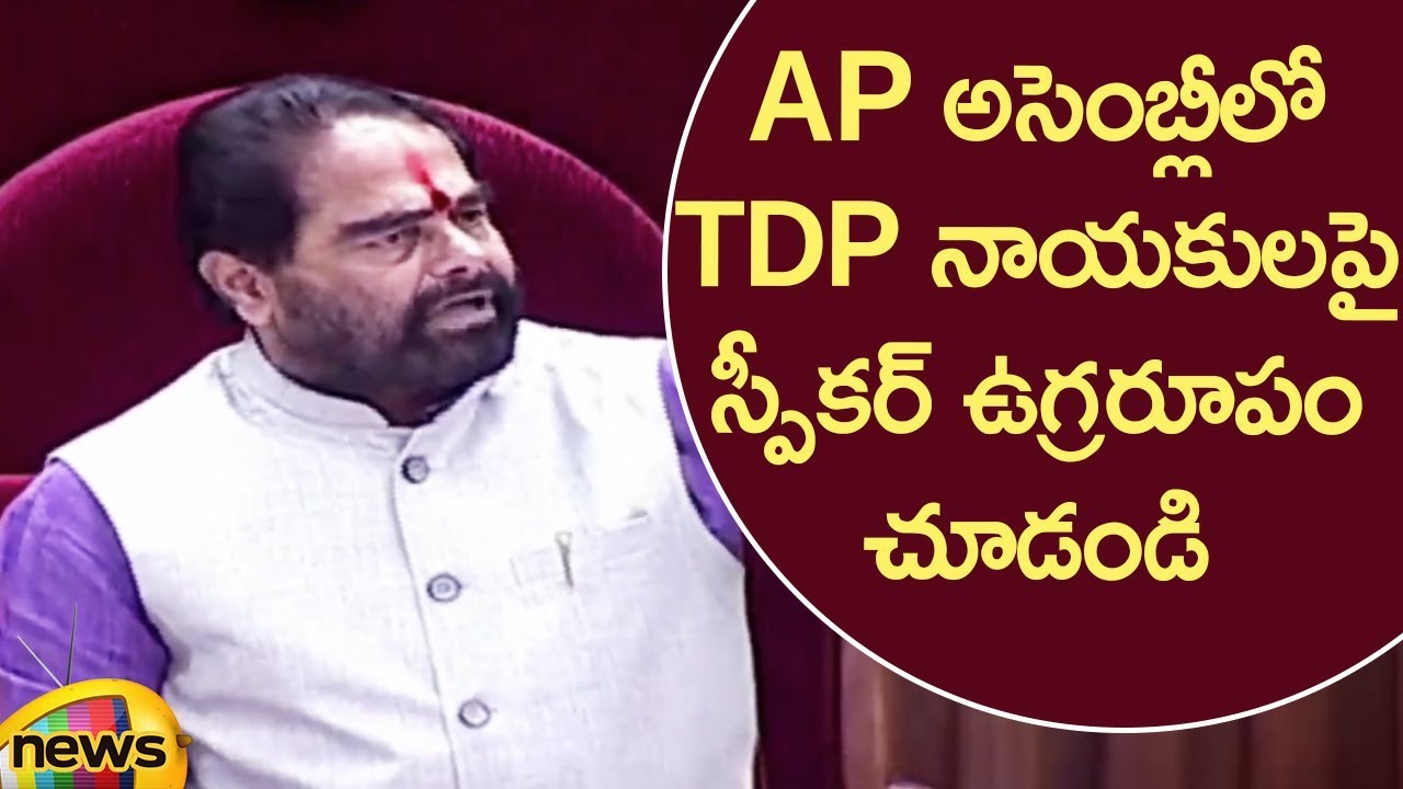AP Speaker Tammineni Sitaram Serious On TDP Leaders | AP Assembly Session 2020 | Mango News