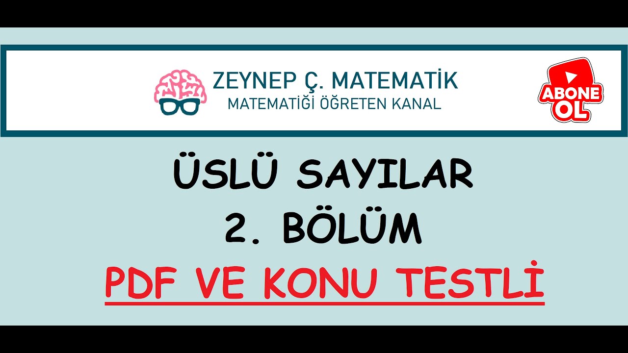 24)KPSS,TYT,ALES,DGS - ÜSLÜ İFADELER 2. BÖLÜM - BOL SORU ÇÖZÜMLÜ -KONU TESTLİ