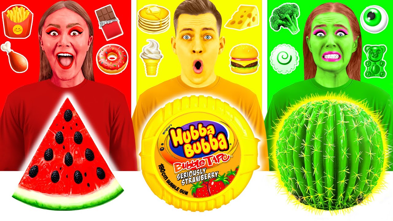 24 Часа Едим Еду Одного Цвета Челлендж | Забавные Лайфхаки с Едой от PaRaRa Challenge