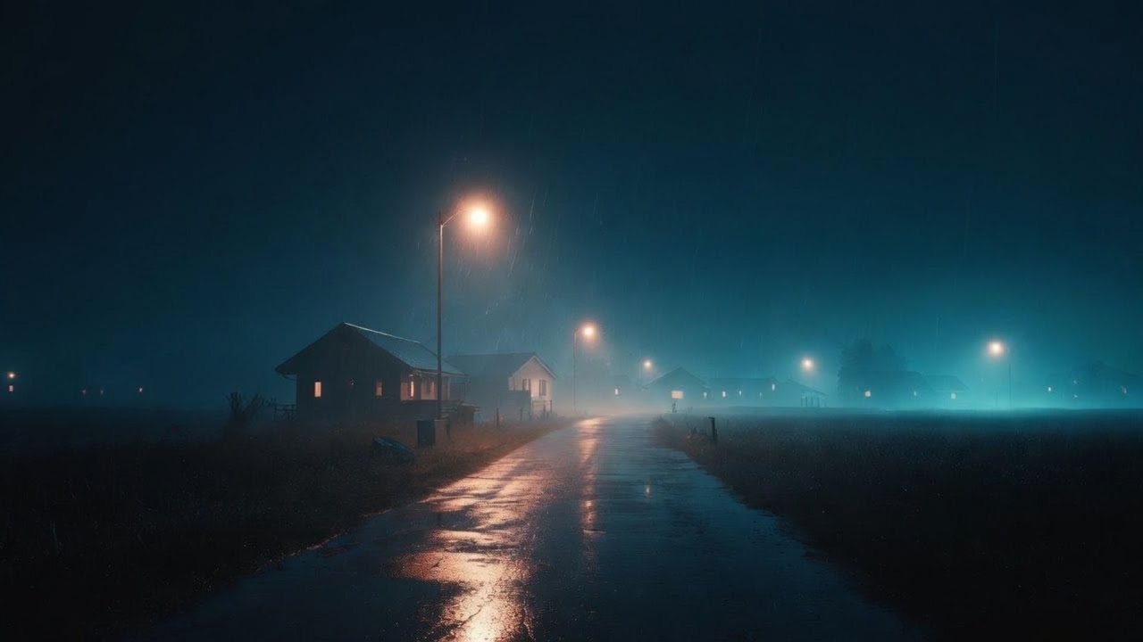 Fall Asleep to Midnight Rain on a Quiet Village Road 🌧️ 8 Hours Deep Sleep & Insomnia Relief