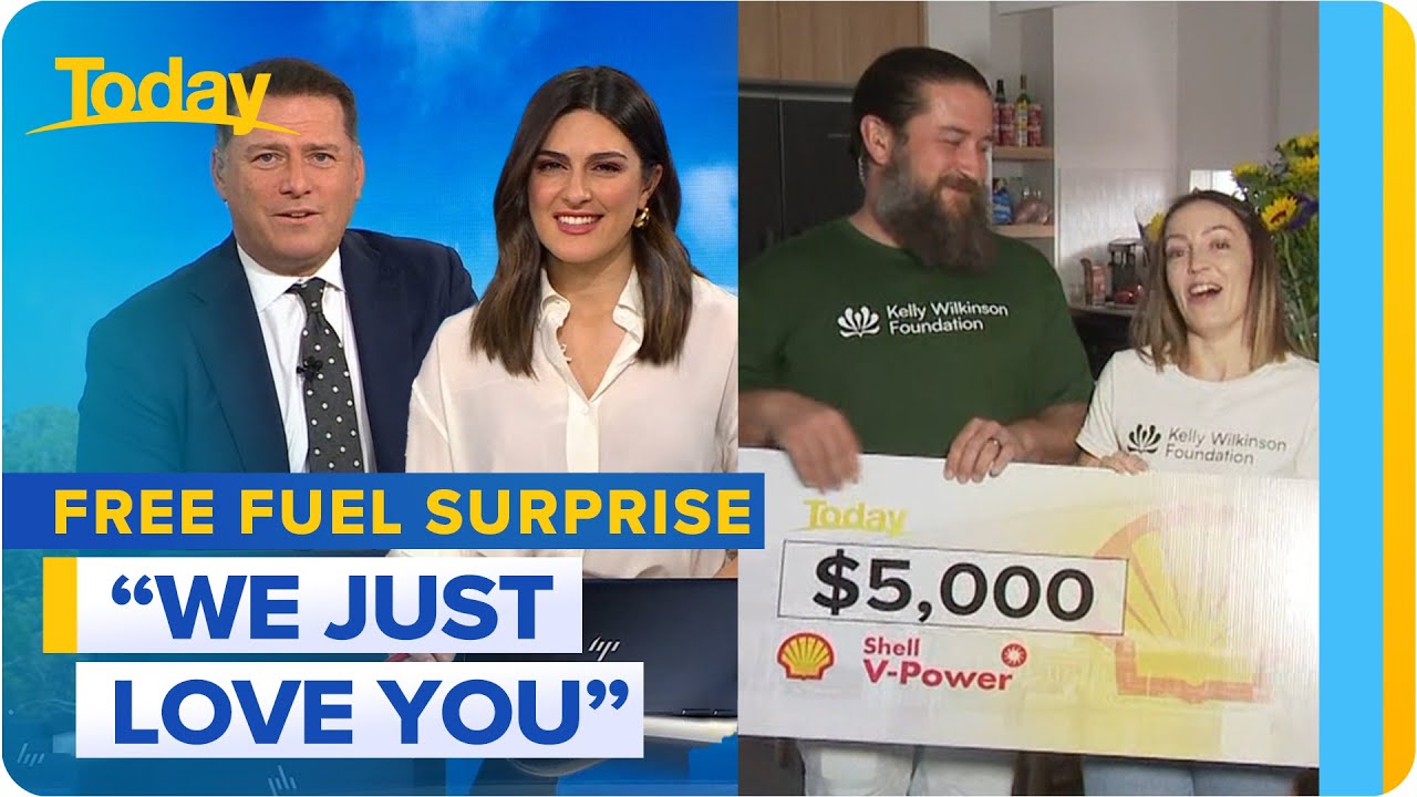Kelly Wilkinson's family surprised with free fuel for a year | Today Show Australia