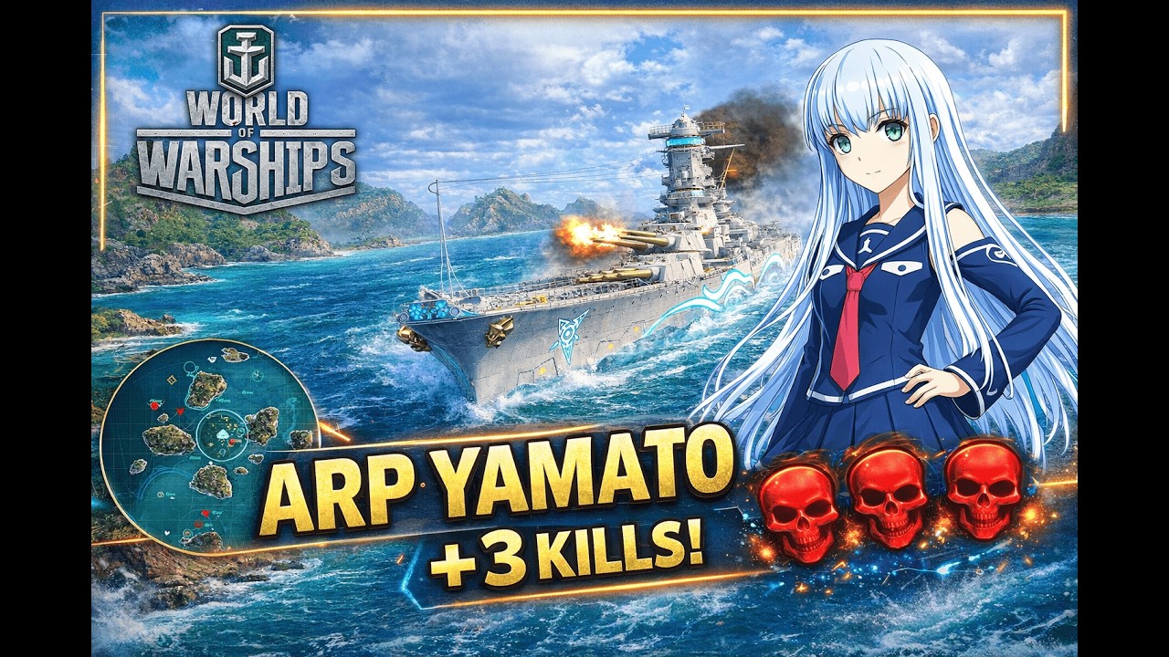 World of Warships - Gameplay ARP Yamato (Carte Boucle) - 3 Kills