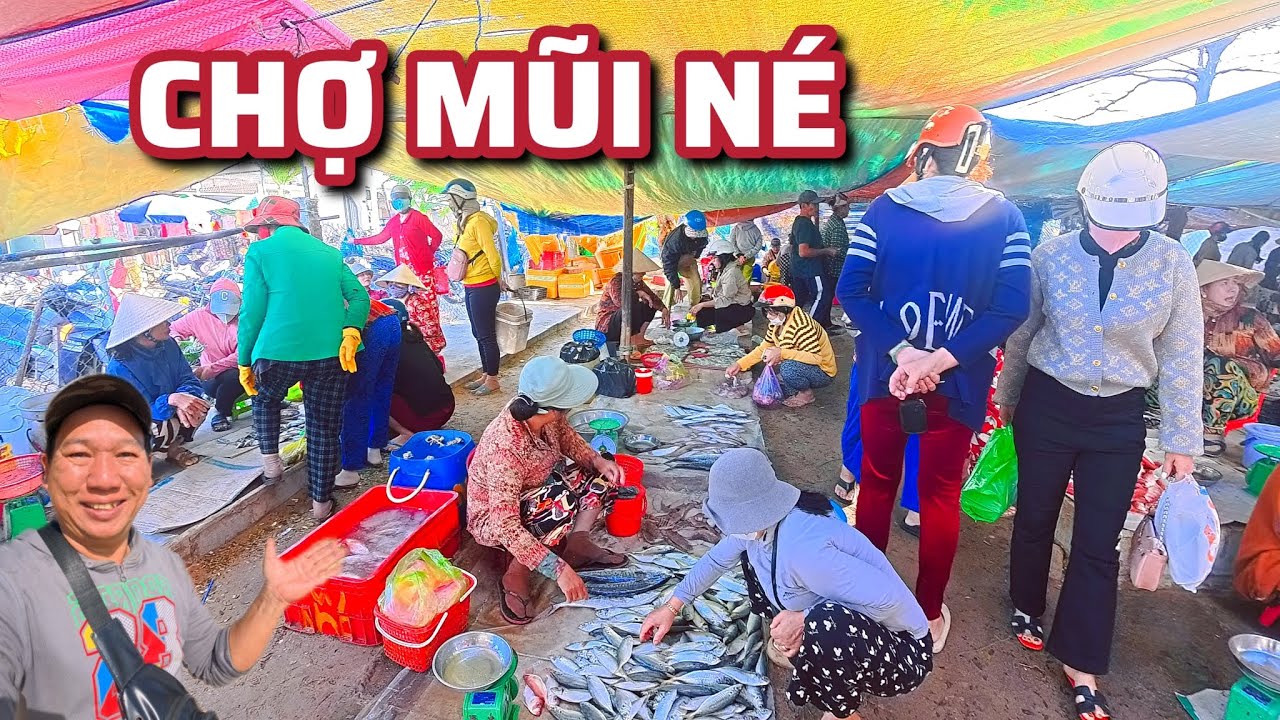 Chợ Mũi Né Lâm Đồng - Nơi Hải Sản Giá Rẻ Luôn Đầy Ấp Mỗi Sáng Cho Du Khách Đến Mua.