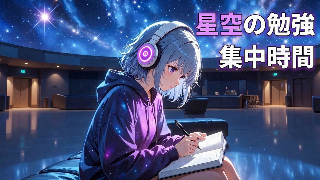 【星空の勉強時間】集中力を最大化する夜の勉強用BGM｜2時間ポモドーロ｜静かな作業用音楽