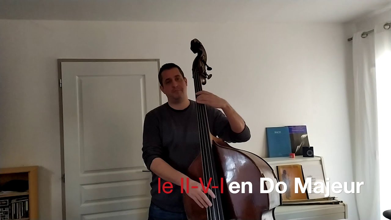 Tuto contrebasse jazz arpeges 1.1  II V I en DoM