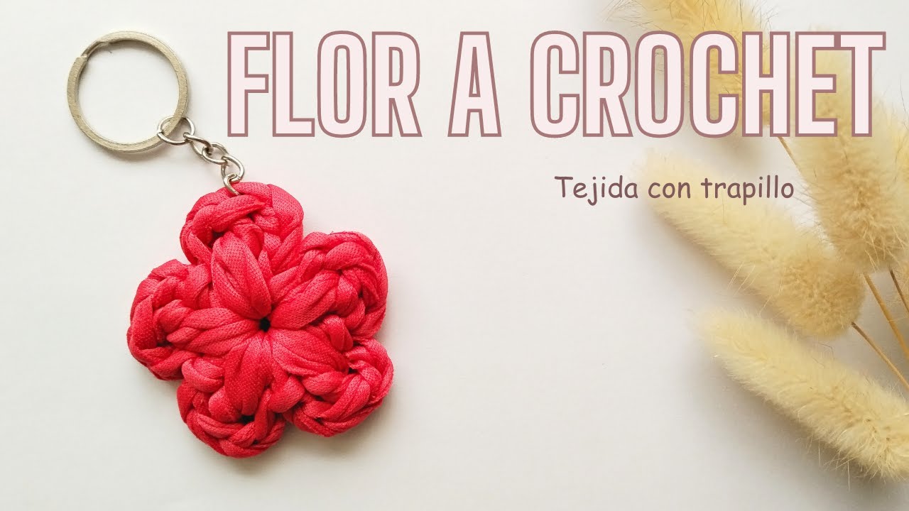 TUTORIAL | Flor a crochet tejida con trapillo | Paso a paso