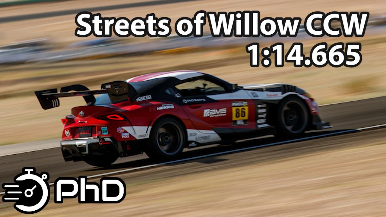 Streets of Willow CCW 1:14.665 - PhD Racing Toyota Supra #TA90 - Jackie Ding