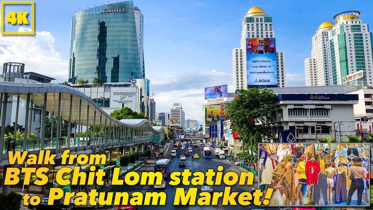 Walk from Chit Lom station to Pratunam Market!